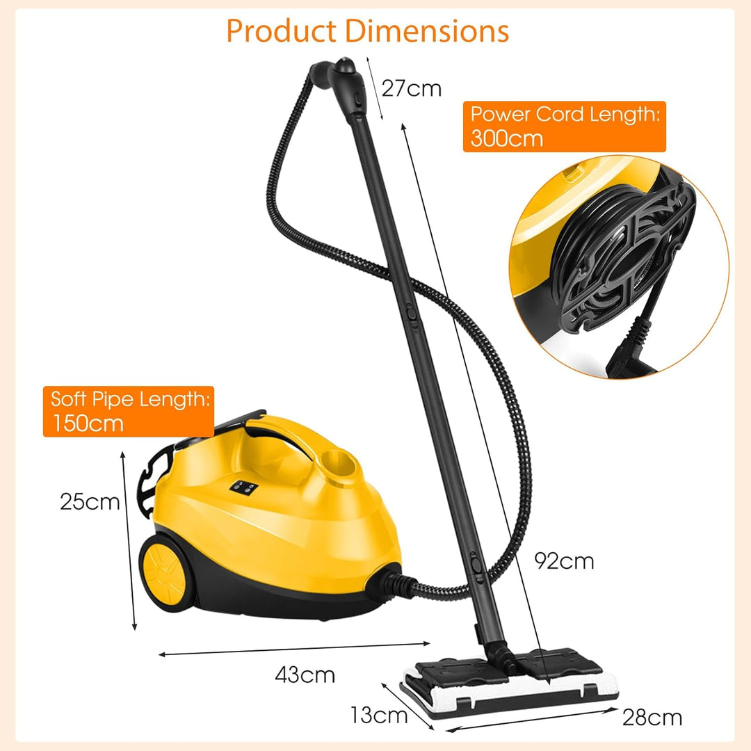 SOARS Handdampfreiniger 2000 W, Dampfdruck: 4 bar, max. 108 °C, Aufwärmzeit: 5 – 6 Minuten, Wasserta