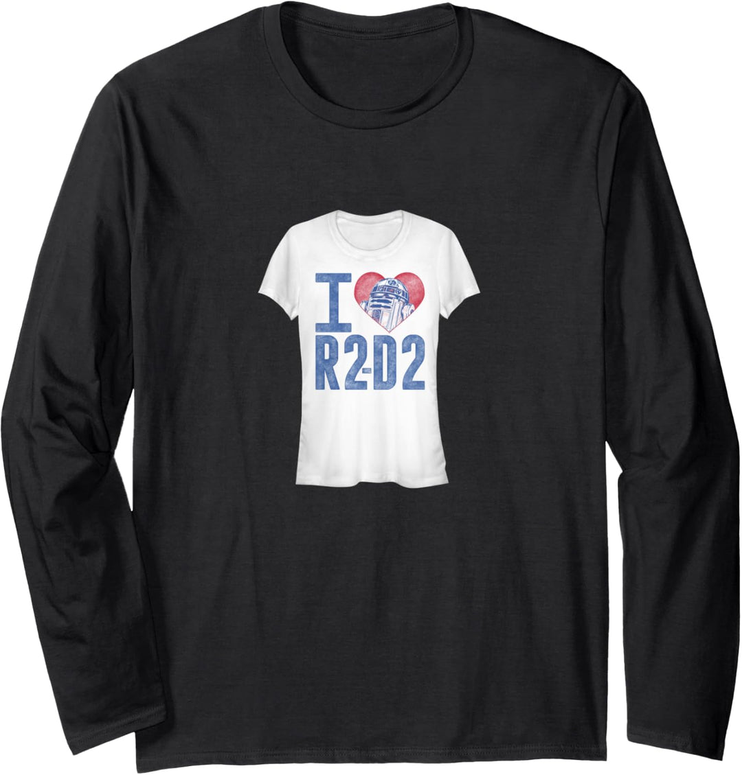 Star Wars I Heart R2-D2 Color Crayon Langarmshirt