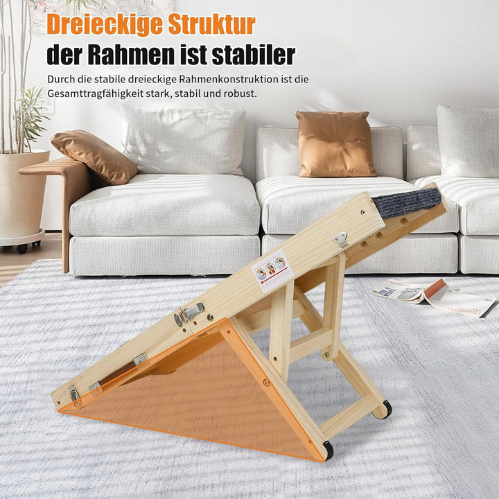 Hunderampe 80cm, Katzenrampe, Hundrampe Auto Klappbar, Höhenverstellbar Hundetreppe, Hunderampe Bett
