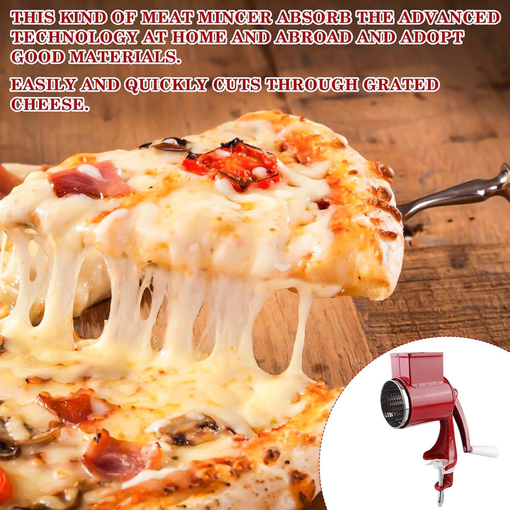 Manuelle Nussmühle mit 2 abnehmbaren Trommelblättern, Edelstahl Schnelles Schneiden Gemüsehobel, Man