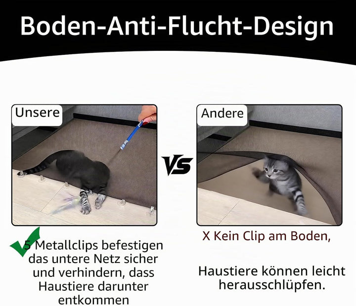 Treppenschutzgitter Ausziehbar, mit verstellbarem Schloss & unterer Klemme gegen Unterkriechen. Univ