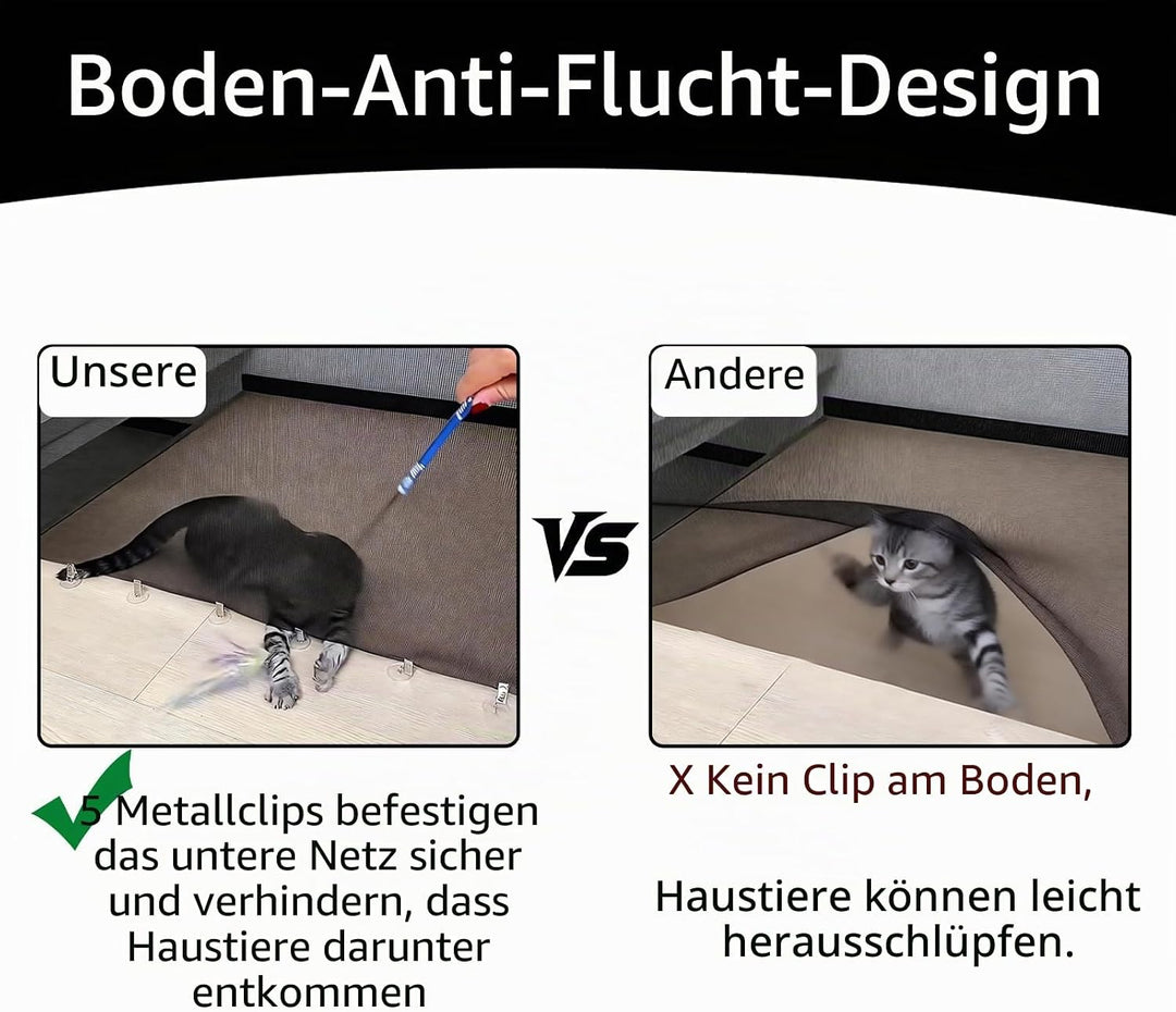 Treppenschutzgitter Ausziehbar, mit verstellbarem Schloss &amp; unterer Klemme gegen Unterkriechen. Univ