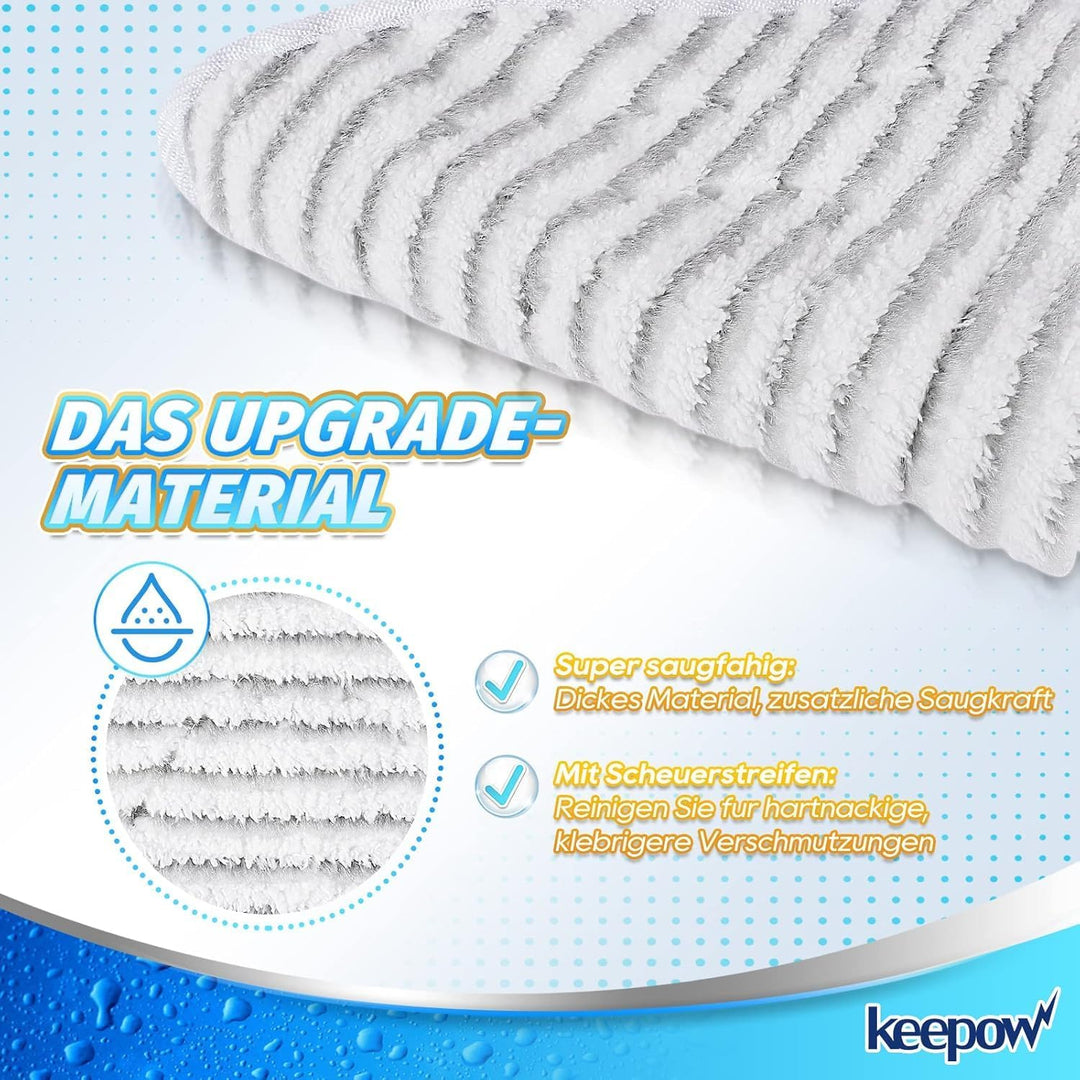KEEPOW 8 Stück für Vileda Steam XXL Power Pad, Ersatzbezug Kompatibel Mit Vileda Steam XXL Dampfrein