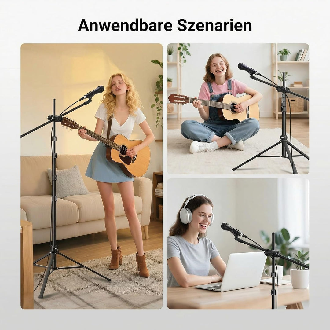 NEEWER Microphone Stand, Mikrofonständer Stativ mit Boom Arm, robuster verstellbarer Ständer und Arm