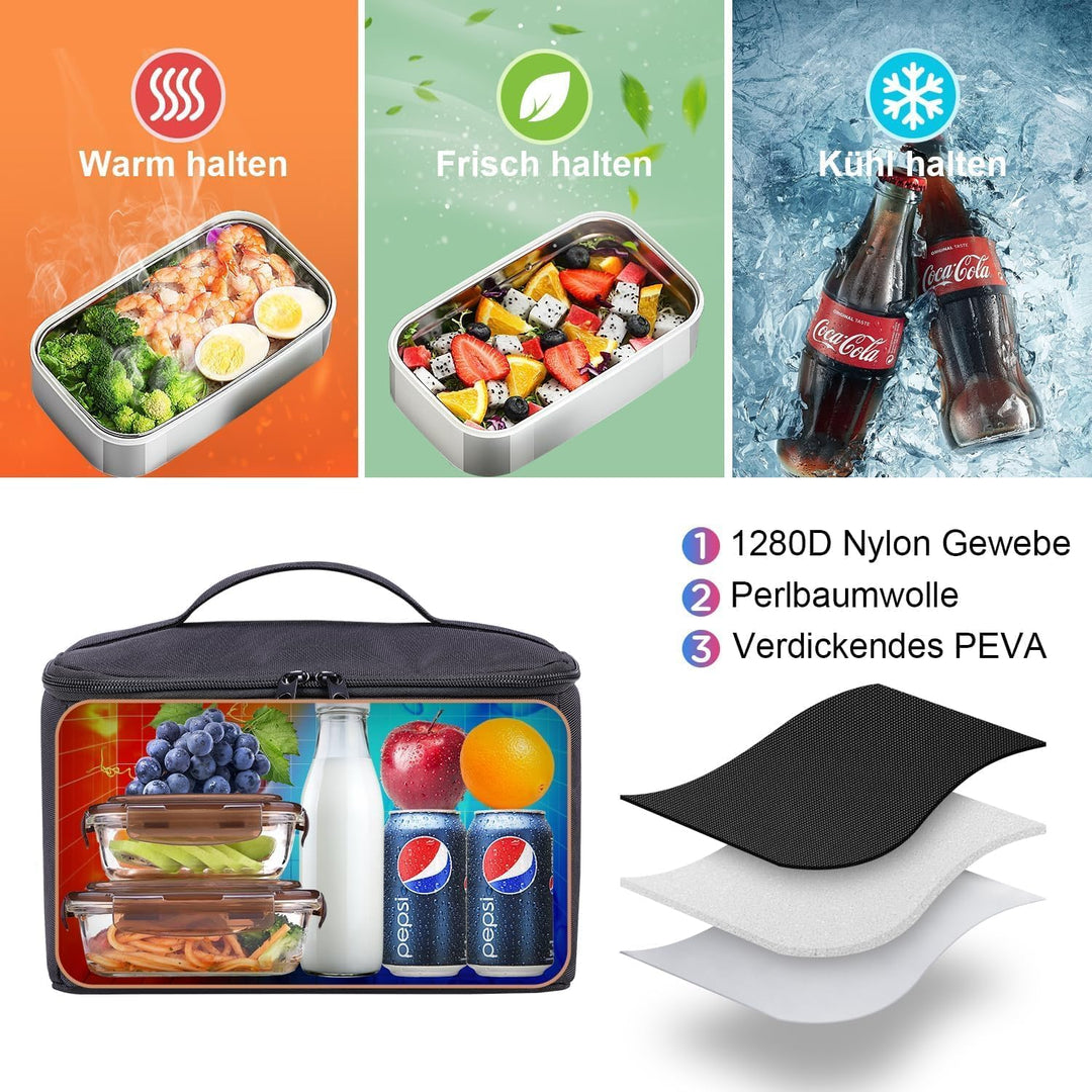 BERTASCHE Lunch Rucksack, Laptop Rucksack mit Kühltasche für 17,3 Zoll, 2-IN-1 Rucksack Herren für T
