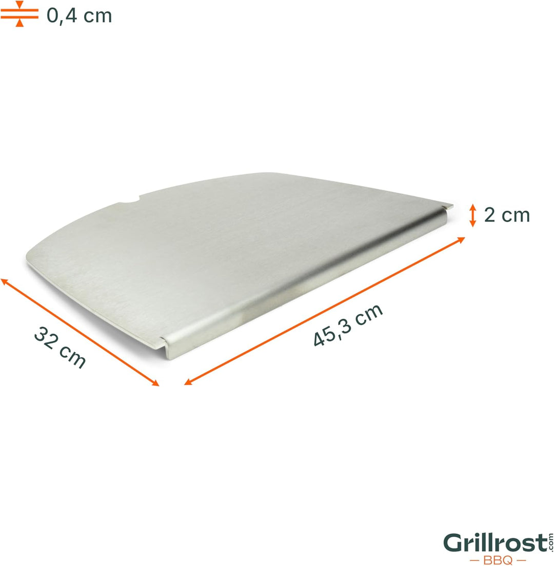 Grillrost.com Das Original Edelstahl Grillplatte | Plancha passend für Weber Q300/3000 - ersetzt ein