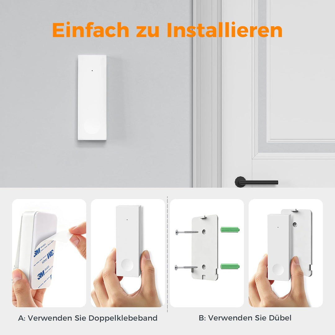 TESSAN Kabellose Türklingel Batterielose, Türklingel Funk mit EU Steckdose, Wasserdicht Klingel Funk
