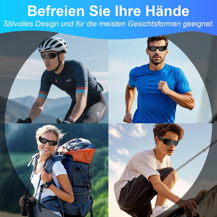 Ninsanmoon Sonnenbrille Sportkamera HD 1080P Brille Mini Action Kamera, 32GB Sonnenbrille Sport Acti