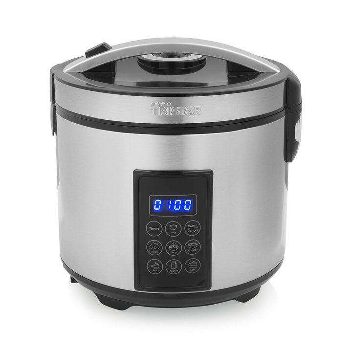 Tristar Reis- und Dampfgarer XL (2,2 L), 24 h Warmhaltefunktion, 7 Programme, Digitales Bedienfeld,