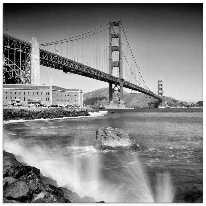 ARTland Glasbilder Wandbild Glas Bild einteilig 40x40 cm Quadratisch Amerika San Francisco Foto Schw