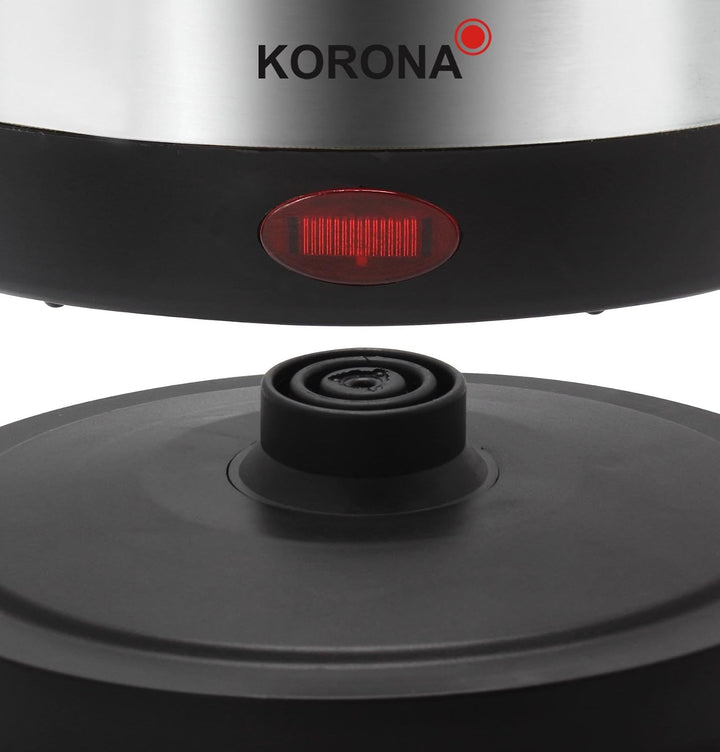 Korona 20303 Edelstahl Wasserkocher mit 1 Liter Fassungsvermögen - Leistungsstarker Kocher mit einer