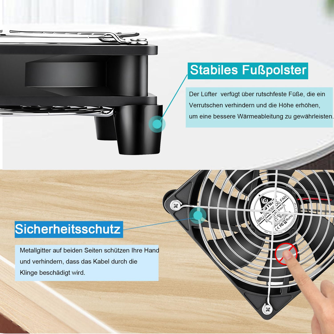 GDSTIME 120mm USB Lüfter 120 x 25mm Gehäuselüfter USB 120mm PC Lüfter 1500 U/min Bürstenloser Lüfter