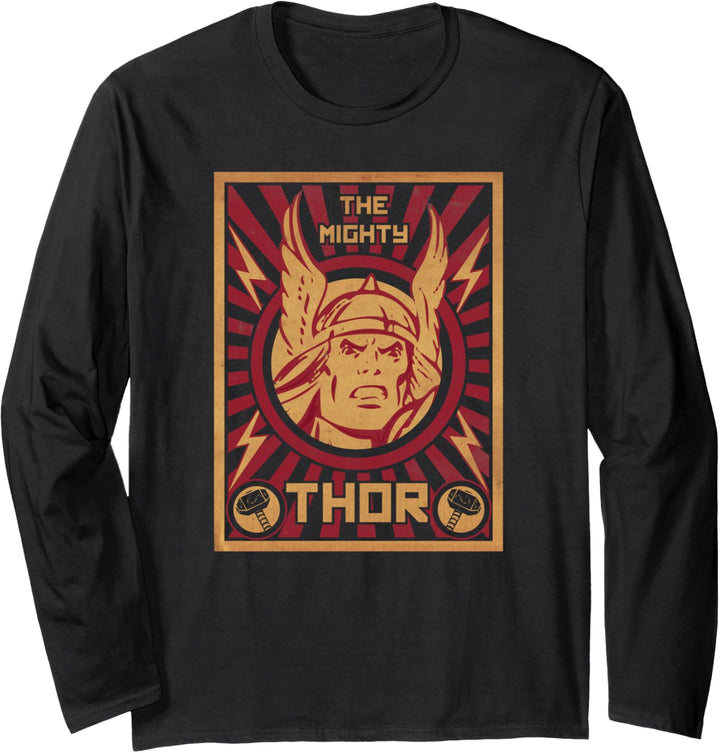Marvel Thor The Mighty Thor Lightning Poster Langarmshirt