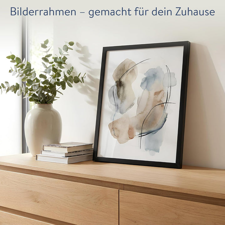 WANDStyle Bilderrahmen Schwarz 30x45 cm aus Holz im Stil Modern zum Aufhängen, Posterrahmen Made in