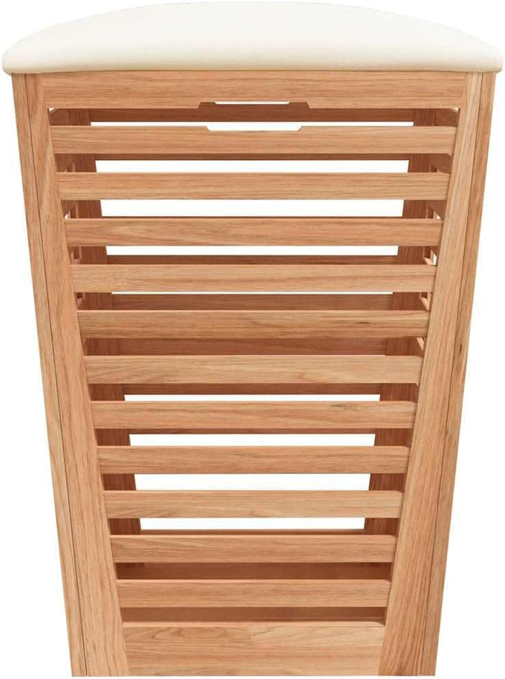 Badhocker 40,5x40,5x56 cm aus massivem Nussbaumholz mit Stauraum, Wäschekorb, Sitzgelegenheit und Au