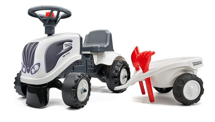 Falk - Rutschauto Traktor Valtra mit Anhänger - ab 12 Monaten Schaufel und Harke inklusive - 2 Perso