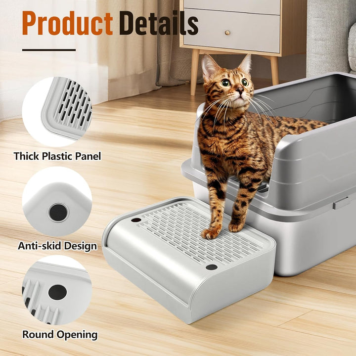 Katzentoilette, Katzenrampe/Treppe/Katzenfänger mit Filterfunktion, leicht zu reinigen, Filterpedal