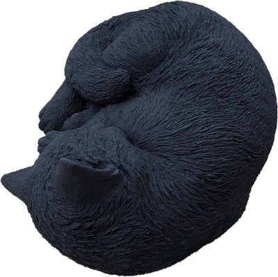 stoneandstyle Steinfigur Schwarze Katze schlafend, eingerollt, frostfest bis -30°C, massiver Steingu