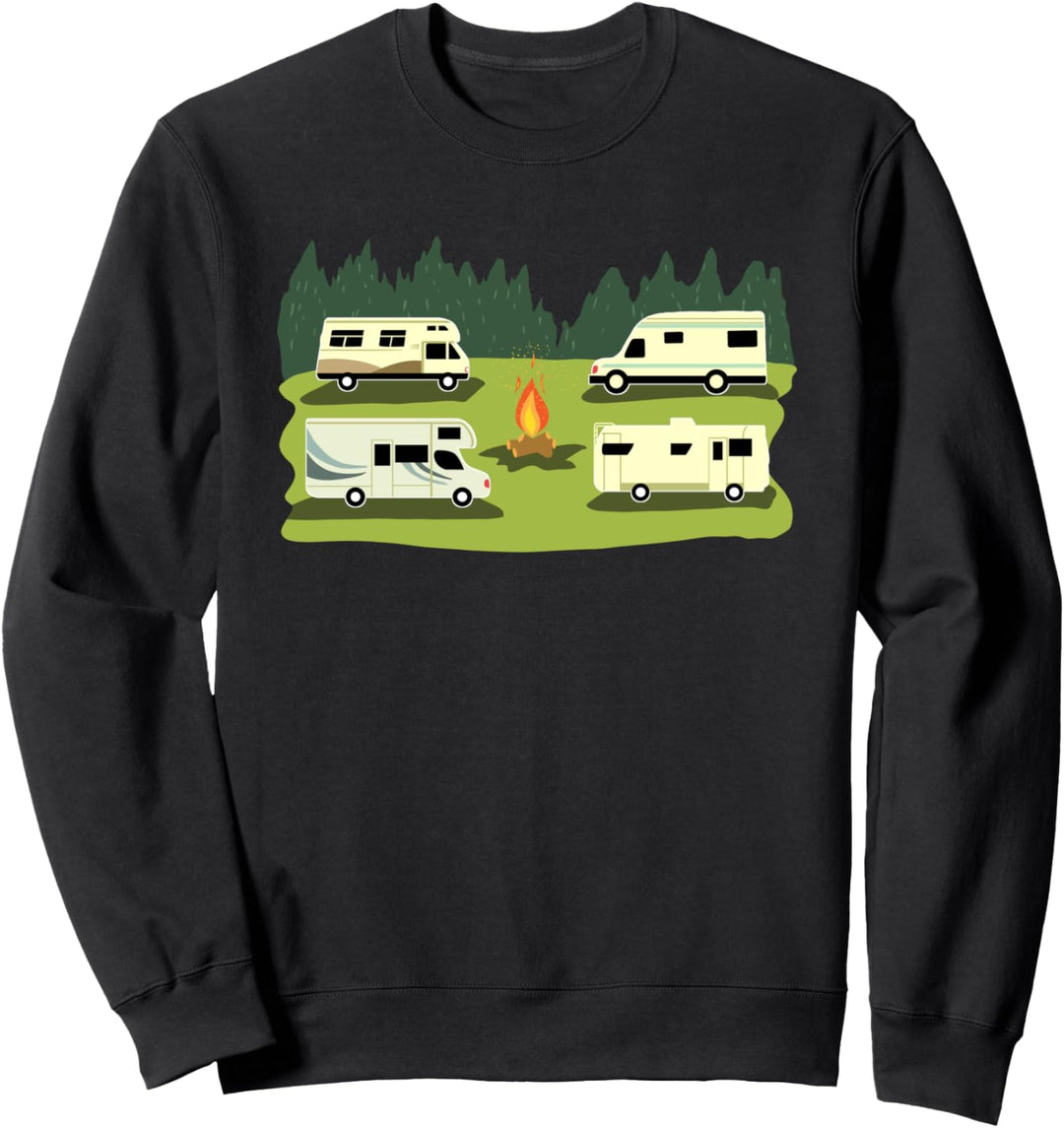 Wohnwagen Camping Feuer - Caravan Camper Wohnmobil Sweatshirt