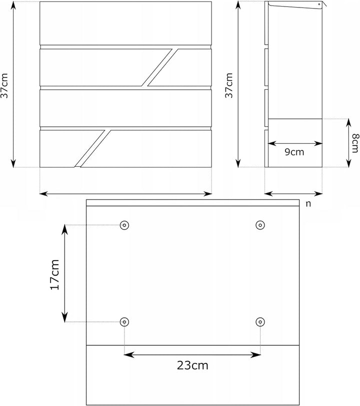 Briefkasten mit Zeitungsfach in Anthrazit, Edelstahlbriefkasten, Wandbriefkasten Briefkasten mit Sch