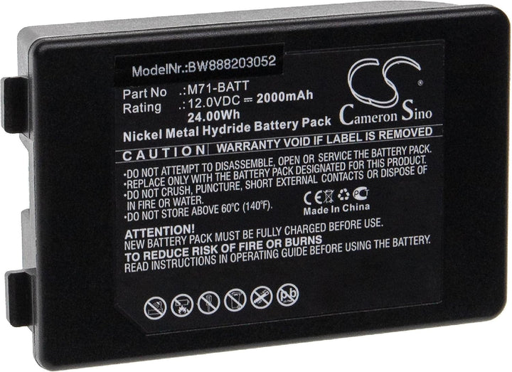 vhbw Akku kompatibel mit Brady BMP71 Drucker Kopierer Scanner Etiketten-Drucker (2000mAh, 12V, NiMH)