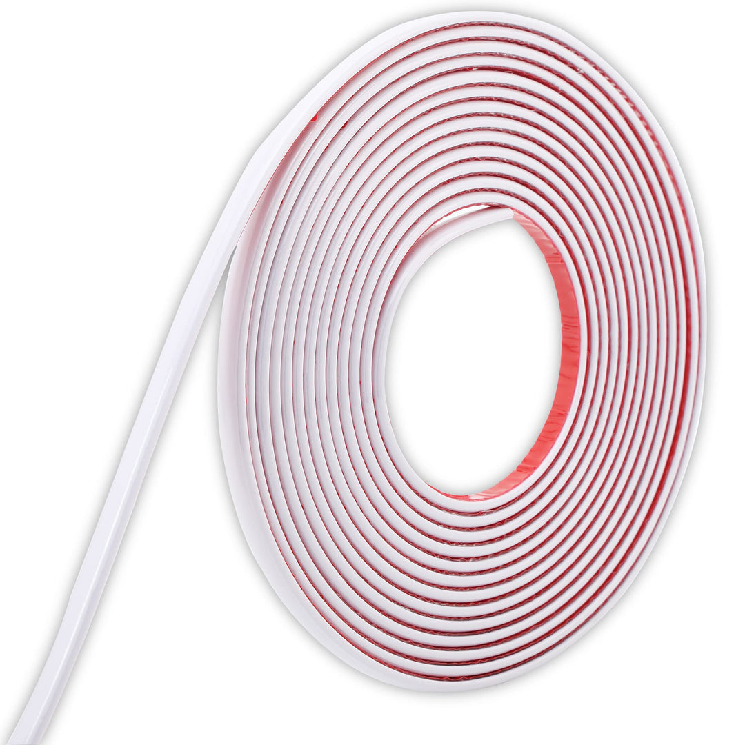 10m Weiss Zierleiste, abziehen und aufkleben, flexible Spiegel, Wand, Decke, Boden, Schrank, Fliesen