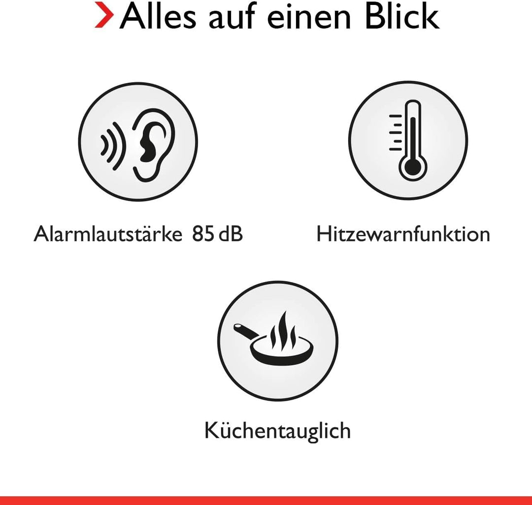 Pyrexx PX-1 • 1 Stück • Rauchmelder 10 Jahre Batterie mit Magnet-Halterung ohne Bohren und LED-Blink