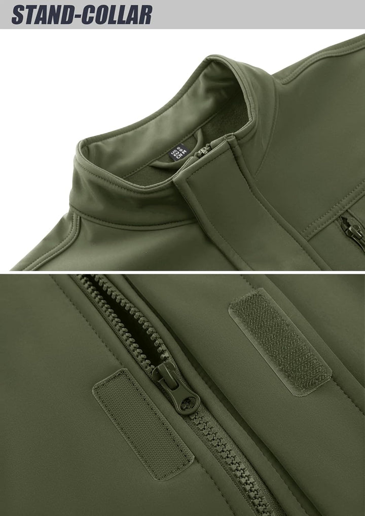 TACVASEN Herren Softshell Jacke Winddichte Outdoorjacke Übergangsjacke mit Reissverschlusstasche S A