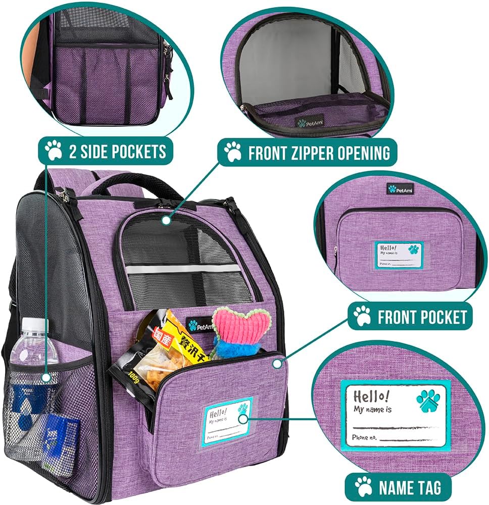 PetAmi Hunderucksack für kleine grosse Katze, Haustier, Welpen, belüfteter Haustier-Wanderrucksack,