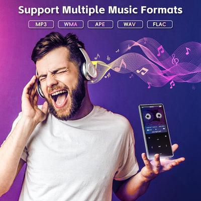 HIFI WALKER M7-128GB MP3 Player mit Bluetooth 5.0, 2,4 Zoll Touchscreen-Musikplayer mit Lautsprecher
