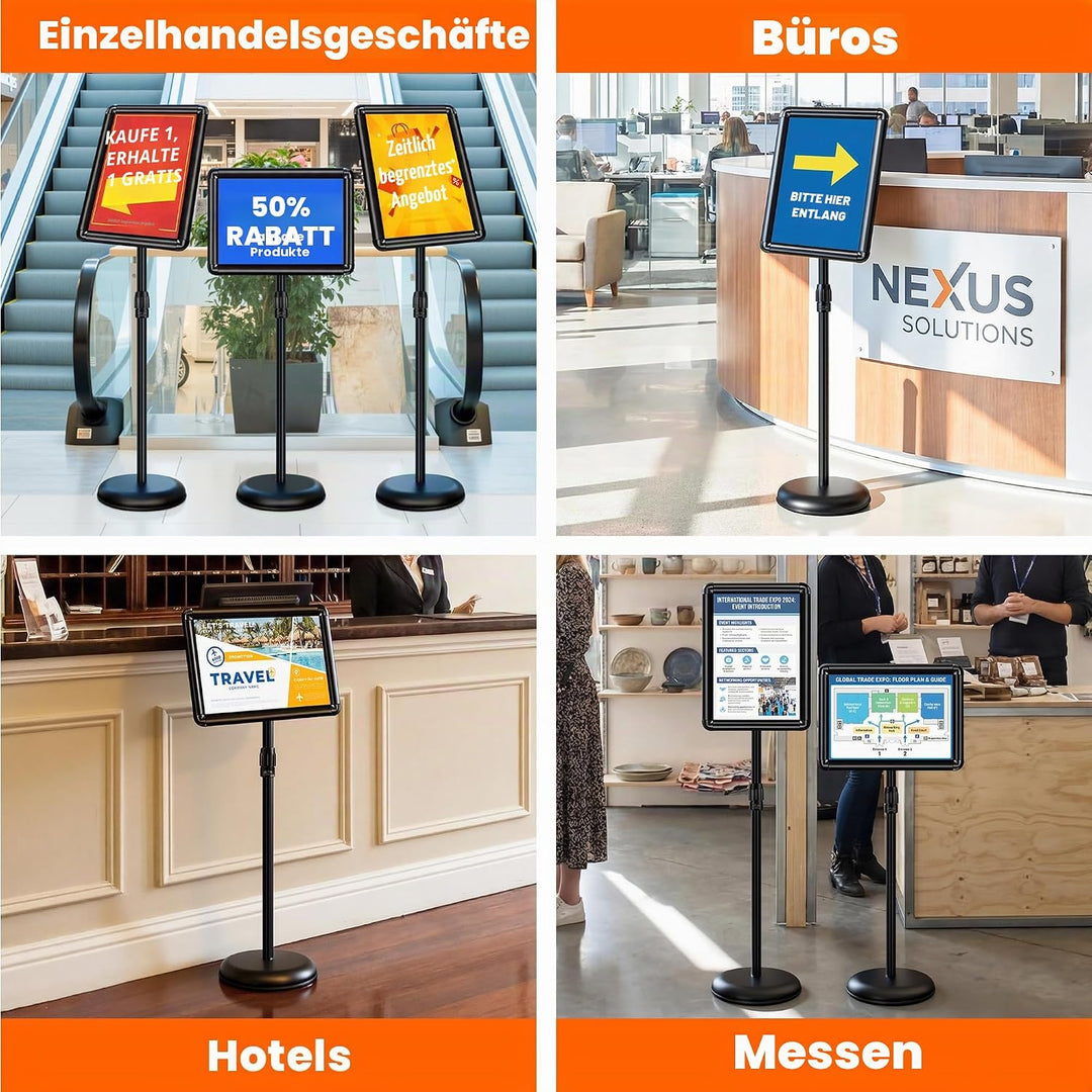 VAIIGO A4 Infoständer Höhenverstellbar Aluminium DIN A4 Plakatständer Informationsständer Präsentati