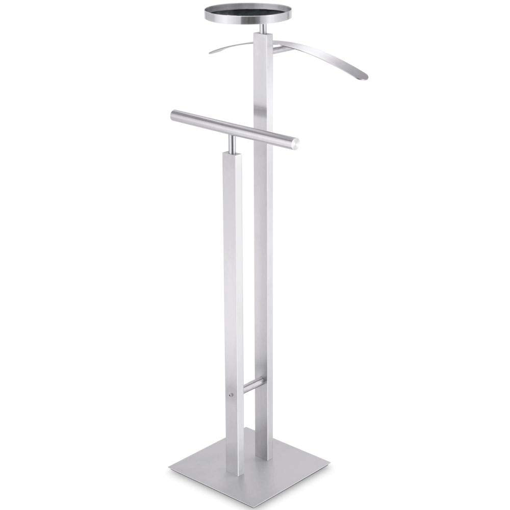 ZACK Kleiderständer - Modern, Silber, Metall, Edelstahl, 108 x 46.5 x 30 cm, für Kleidung, Schuhe, H