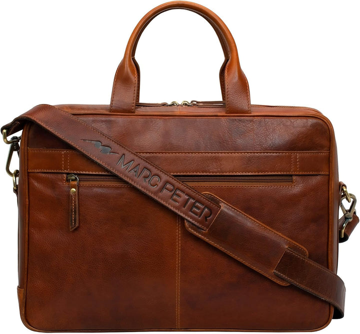 Marc Peter Laptoptasche Los Angeles I Leder Umhängetasche für 15.6 zoll Laptop I Aktentasche für Not