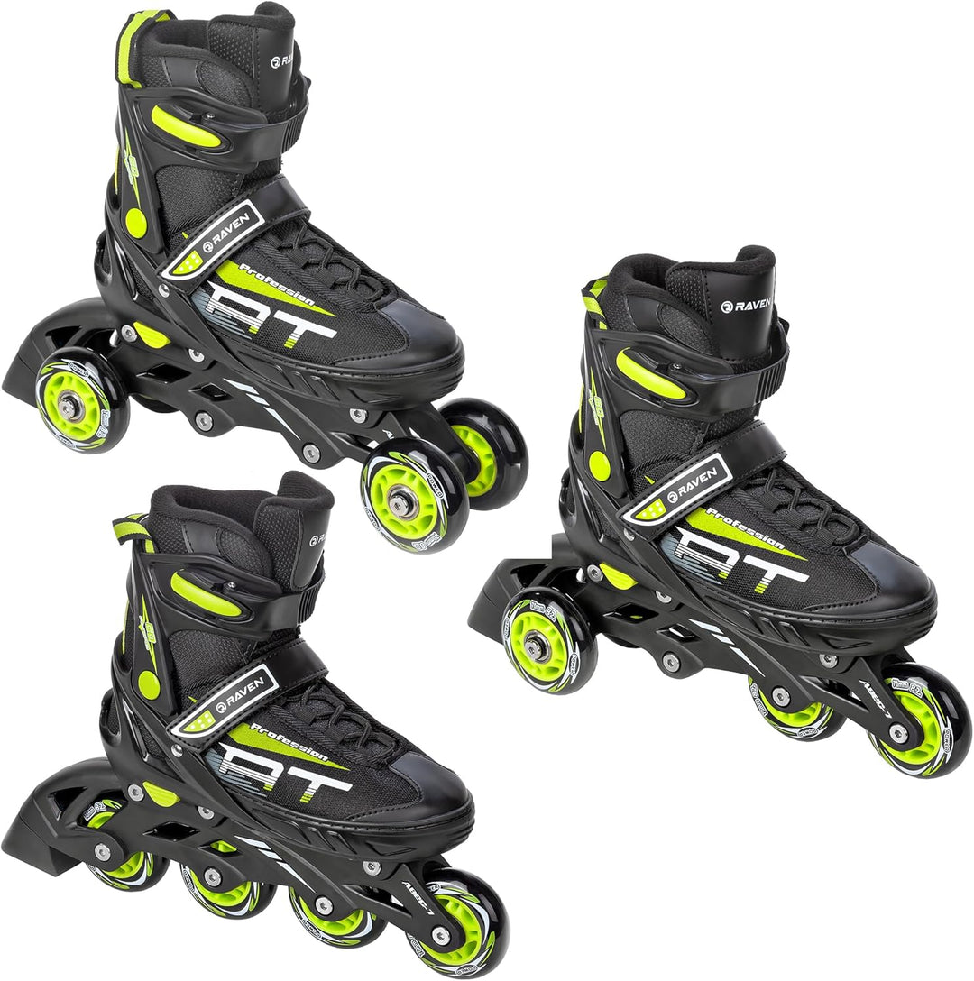 RAVEN Profession 3in1 Inlineskates Triskates Rollschuhe Inliner für Kinder und Erwachsene verstellba