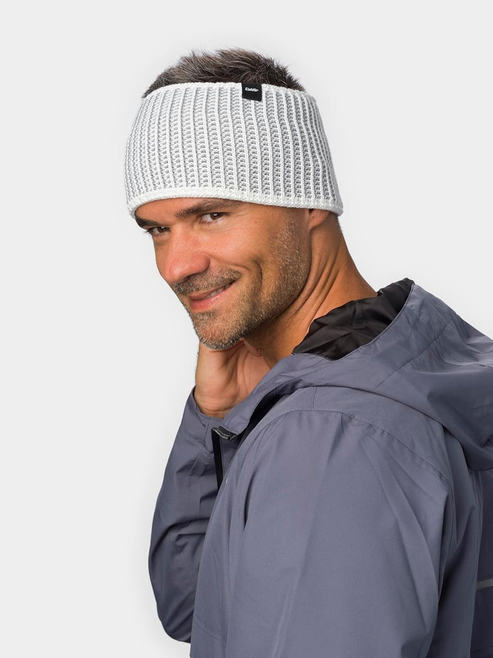 Eisbär Stirnband Herren & Damen Sorrak weiss - Merino Headband Unisex mit Fleece schützt vor Kälte u