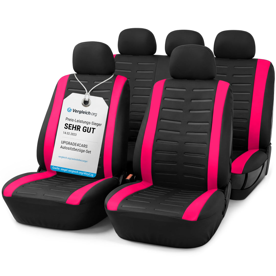 Upgrade4cars Autositzbezüge Set Universal Version 2026 Pink Schonbezüge Komplett Set Pink, Komplett