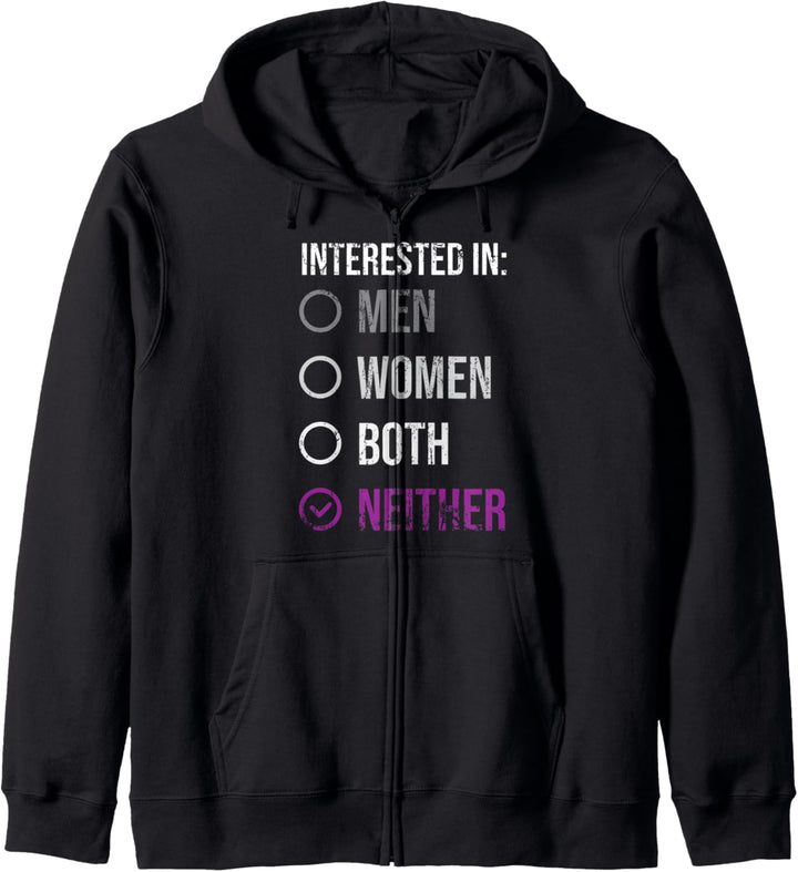 Interessiert an niemand LGBTQIA Queer Geschenk Asexuell Kapuzenjacke