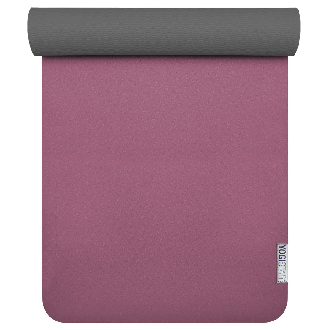Yogistar Yogamatte Pro - sehr rutschfest - 14 Farben - bordeaux-anthrazit
