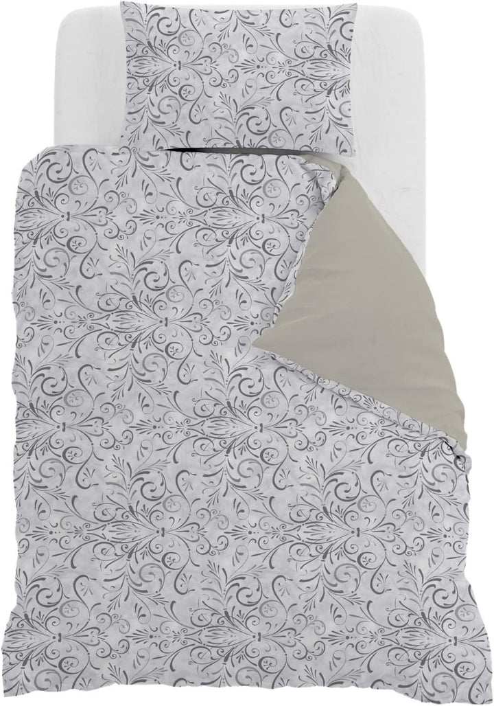 Fantasy Bettbezug, Mikrofaser, Kleine Doppelte, Ornato Grigio Grau Entzug kleine Doppelte, Grau Entz
