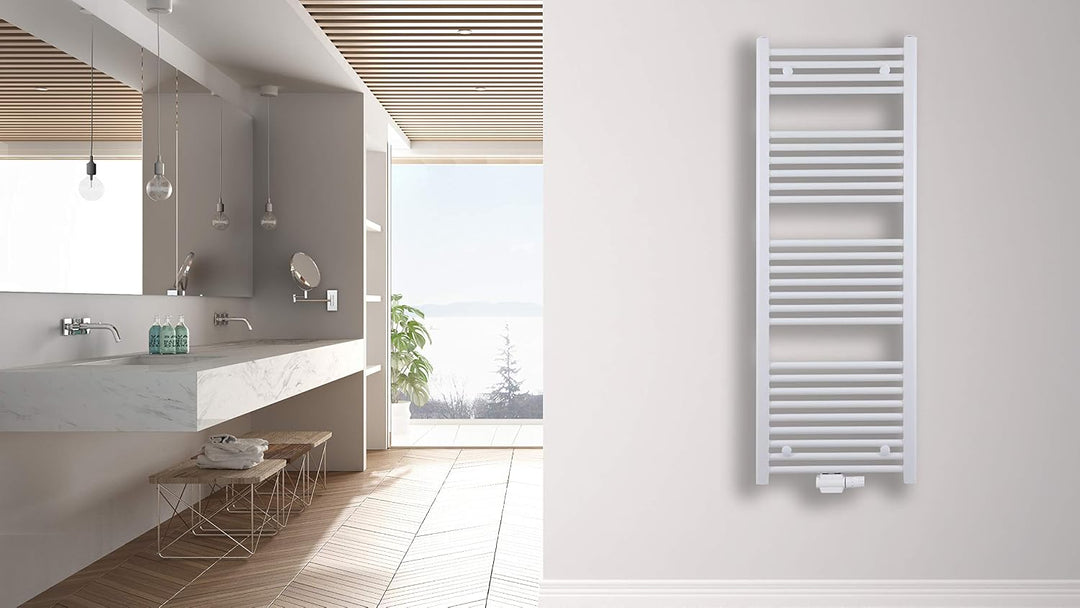MC Heat Premium Badheizkörper (300x1200 mm Anthrazit) - Handtuchheizkörper - Handtuchwärmer mit Mitt