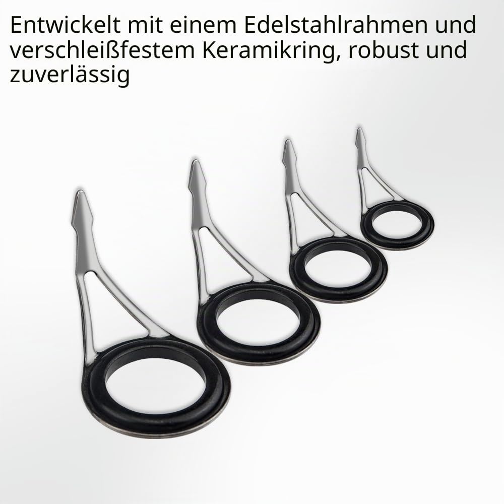 WMYCONGCONG 75 Stück Angelrute Guide Keramik Spitzen Edelstahl Carbon Spinnrute Guides Ersatzteile R