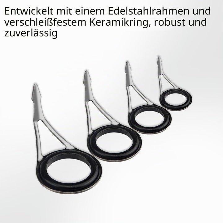 WMYCONGCONG 75 Stück Angelrute Guide Keramik Spitzen Edelstahl Carbon Spinnrute Guides Ersatzteile R