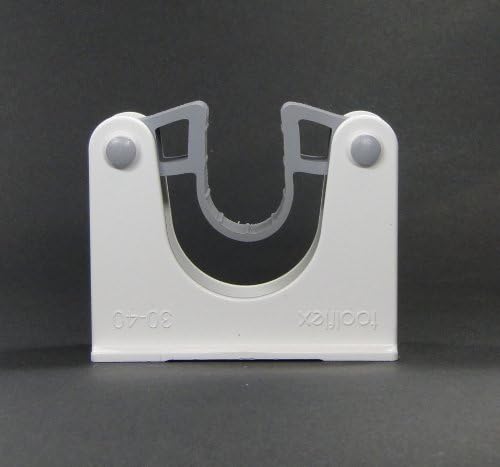 Toolflex Wandhalterung mit 90 cm Schiene für 5 Halterungen Weiss z.Bsp. Gartengeräte, Besen, Wischmo