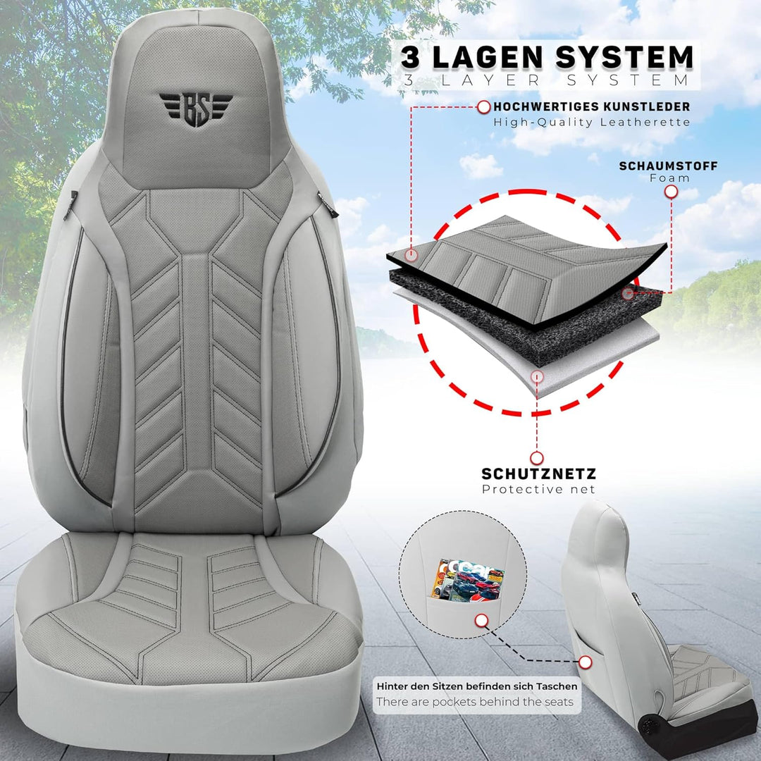 BREMER SITZBEZÜGE Mass Sitzbezüge Schonbezüge für Mercedes GLK X204 DPL508 DPL508 - Grau GLK X204, D