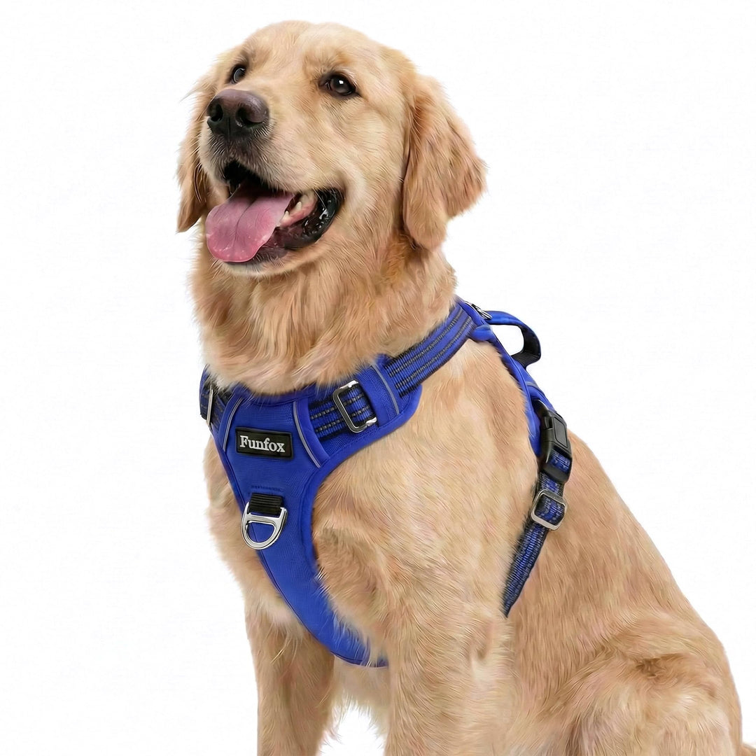 Funfox Hundegeschirr für Grosse Hunde No Pull Geschirr Einstellbar Anti Zug Sicherheitsgeschirr Hund