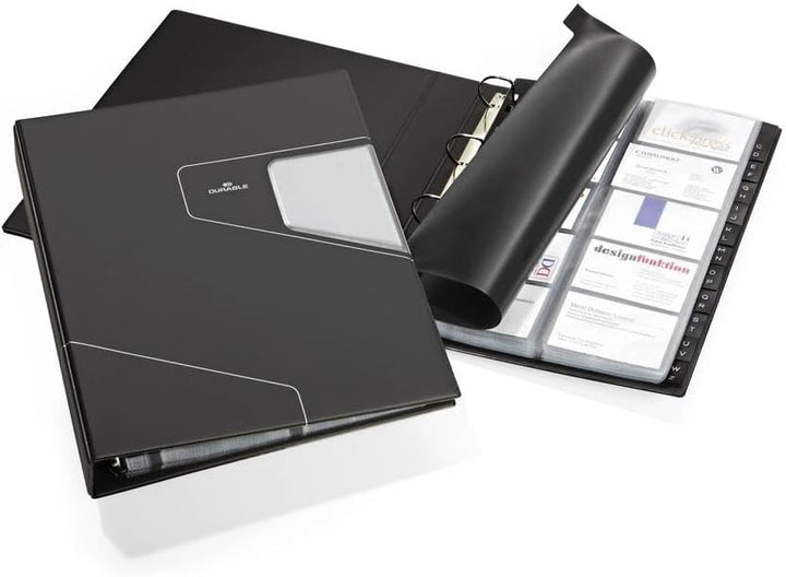 Durable Visitenkartenringbuch Visifix Pro, mit 25 Hüllen für 200 Visitenkarten, anthrazit, 246158 40