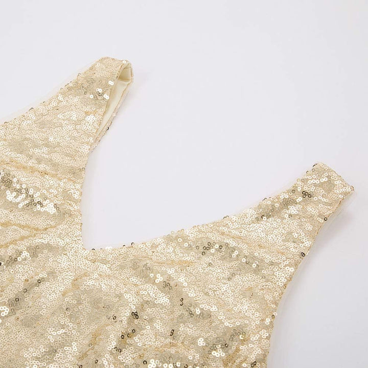 GRACE KARIN Damen Pailletten Tops Sparkle Shimmer Weste Ärmellos V-Ausschbitt U-Back Side Split Blus