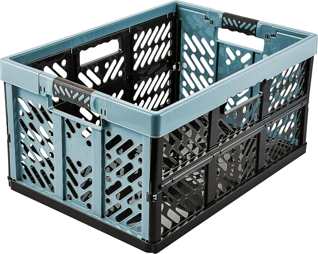 keeeper 2x Stabile Profi-Klappboxen mit Soft-Touch Griffen, 45 l, Ben, Nordic Blue (Blau) Nordic Blu