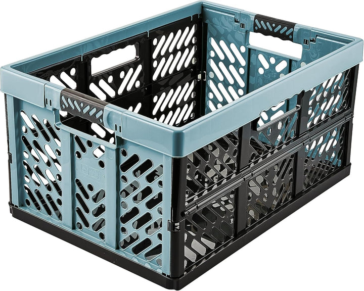 keeeper 4x Stabile Profi-Klappboxen mit Soft-Touch Griffen, 45 l, Ben, Nordic Blue (Blau) Nordic Blu