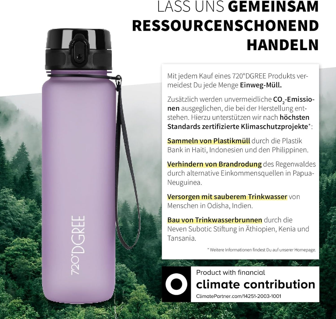 720°DGREE Trinkflasche “uberBottle“ +Sieb - 350ml, 500ml, 650ml, 1000ml, 1,5l, 2l - BPA-Frei - Wasse